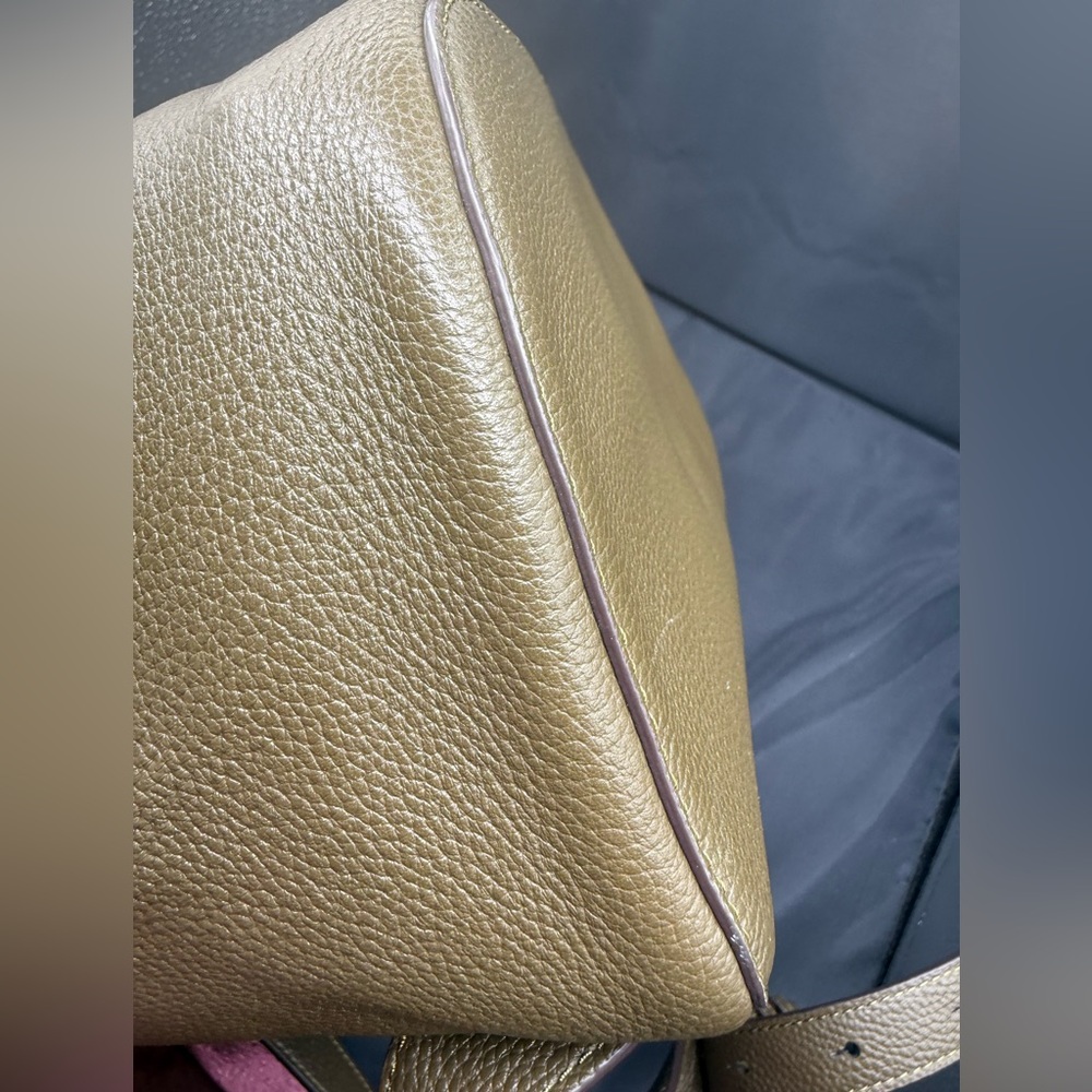 Kate Spade olive green New York sinch pebbled leather backpack - Picture 10 of 13